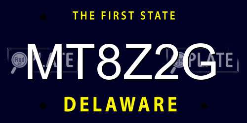 MT8Z2G Delaware License Plate
