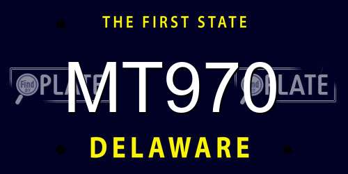 MT970 Delaware License Plate