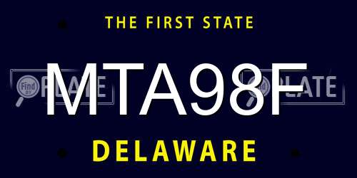 MTA98F Delaware License Plate