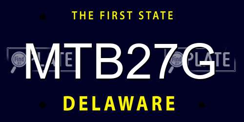 MTB27G Delaware License Plate