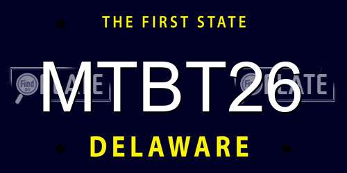 MTBT26 Delaware License Plate
