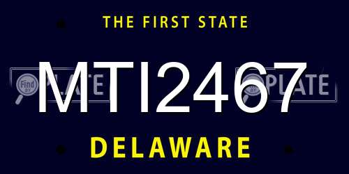 MTI2467 Delaware License Plate