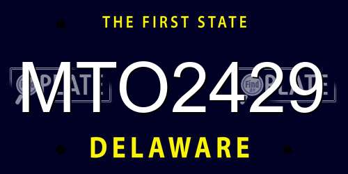 MTO2429 Delaware License Plate