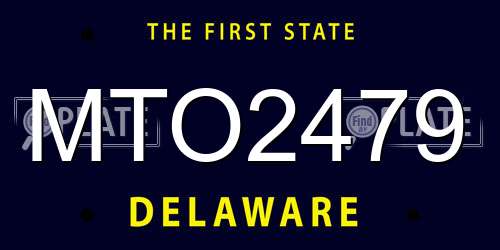 MTO2479 Delaware License Plate