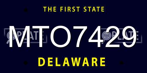 MTO7429 Delaware License Plate
