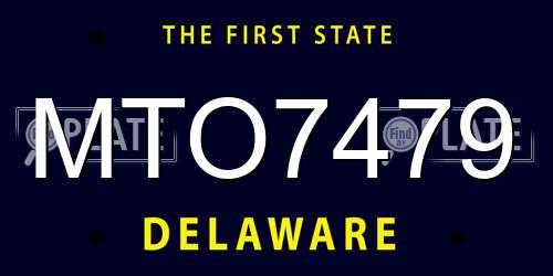 MTO7479 Delaware License Plate