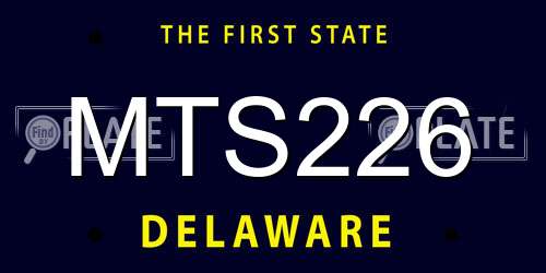 MTS226 Delaware License Plate