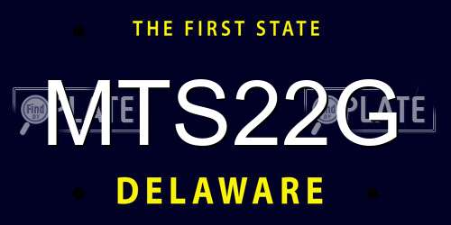 MTS22G Delaware License Plate