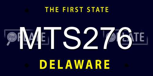 MTS276 Delaware License Plate