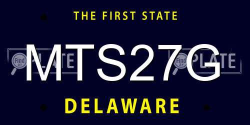 MTS27G Delaware License Plate