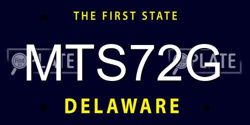 MTS72G Delaware License Plate