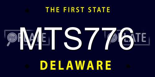 MTS776 Delaware License Plate