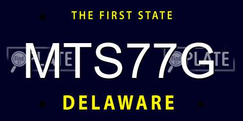 MTS77G Delaware License Plate