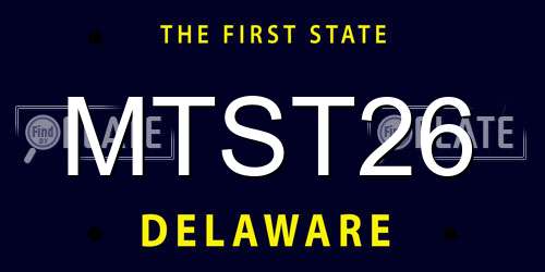 MTST26 Delaware License Plate