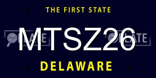 MTSZ26 Delaware License Plate