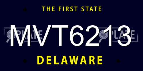 MVT6213 Delaware License Plate