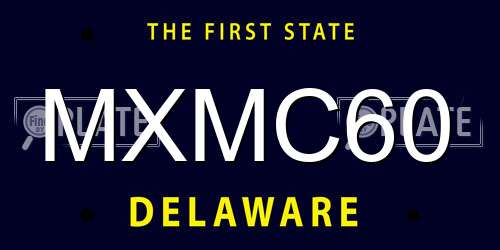 MXMC60 Delaware License Plate