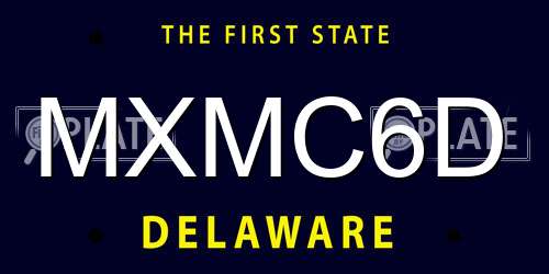 MXMC6D Delaware License Plate