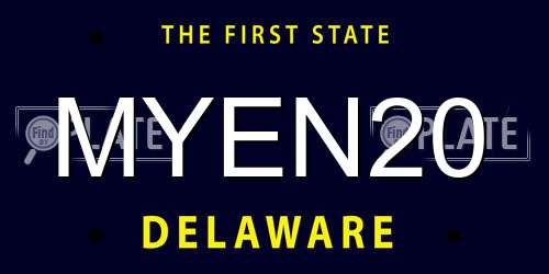 MYEN20 Delaware License Plate