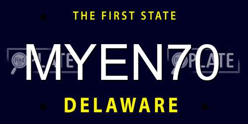 MYEN70 Delaware License Plate