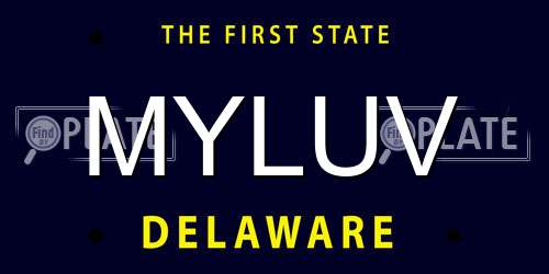 MYLUV Delaware License Plate