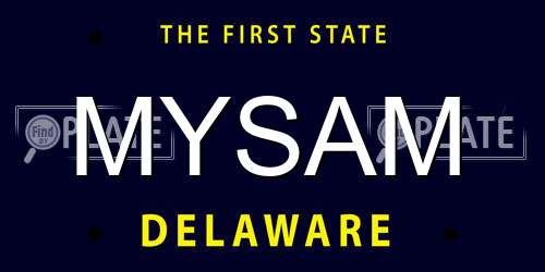 MYSAM Delaware License Plate