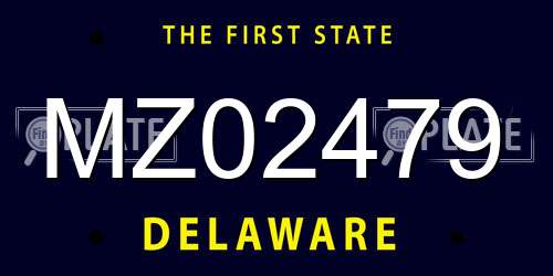 MZ02479 Delaware License Plate