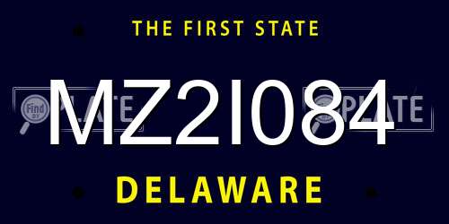 MZ2I084 Delaware License Plate