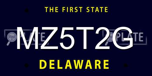 MZ5T2G Delaware License Plate