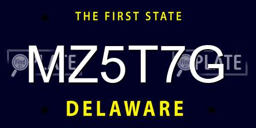 MZ5T7G Delaware License Plate