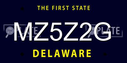 MZ5Z2G Delaware License Plate