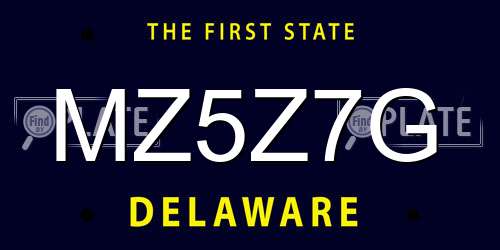 MZ5Z7G Delaware License Plate