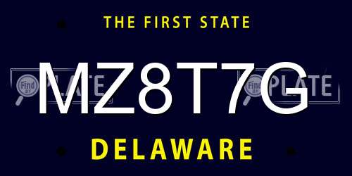 MZ8T7G Delaware License Plate