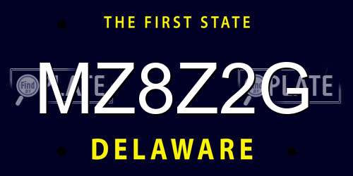 MZ8Z2G Delaware License Plate