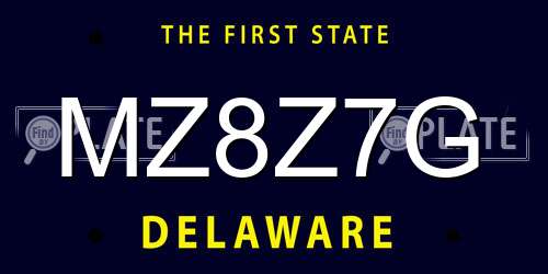 MZ8Z7G Delaware License Plate