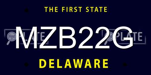 MZB22G Delaware License Plate