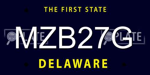 MZB27G Delaware License Plate