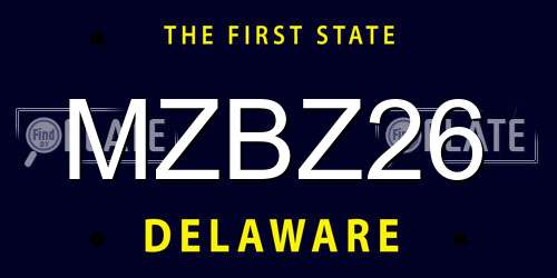 MZBZ26 Delaware License Plate
