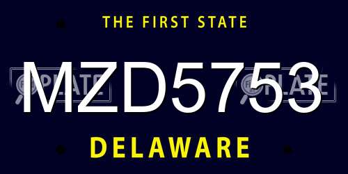 MZD5753 Delaware License Plate