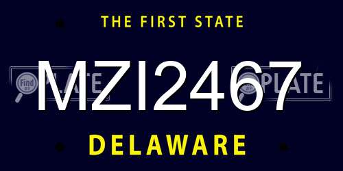 MZI2467 Delaware License Plate