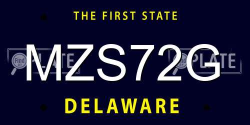 MZS72G Delaware License Plate