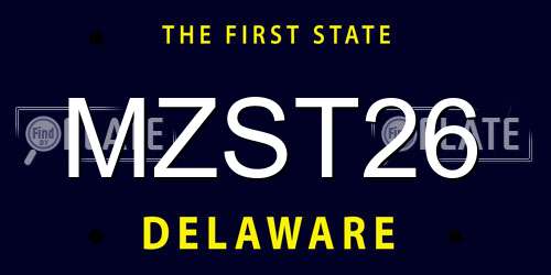 MZST26 Delaware License Plate