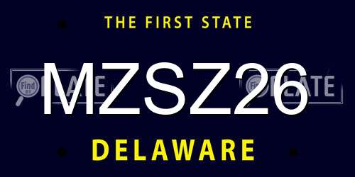 MZSZ26 Delaware License Plate