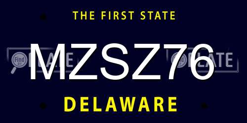MZSZ76 Delaware License Plate