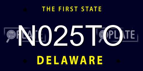 N025TO Delaware License Plate