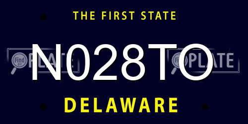 N028TO Delaware License Plate