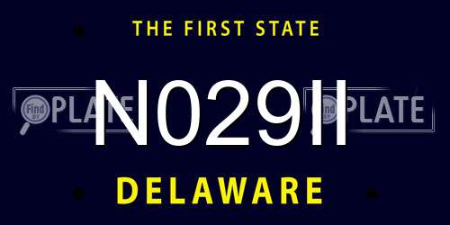 N029II Delaware License Plate