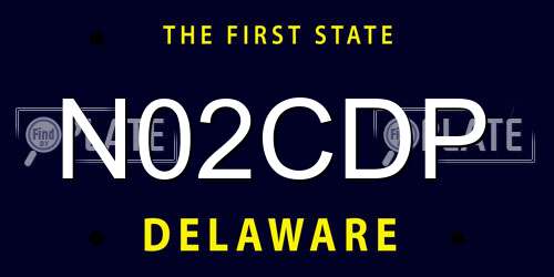 N02CDP Delaware License Plate