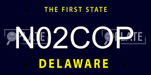 N02COP Delaware License Plate