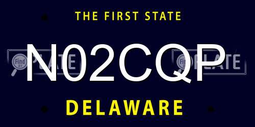 N02CQP Delaware License Plate